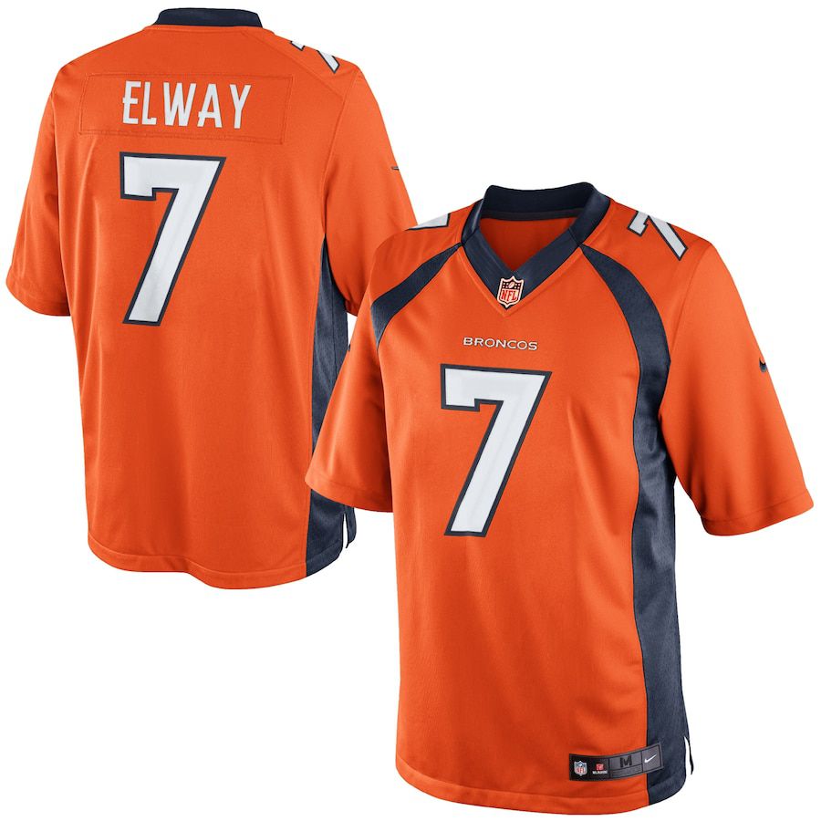Men Denver Broncos #7 John Elway Orange Nike Retired Player Limited NFL Jersey